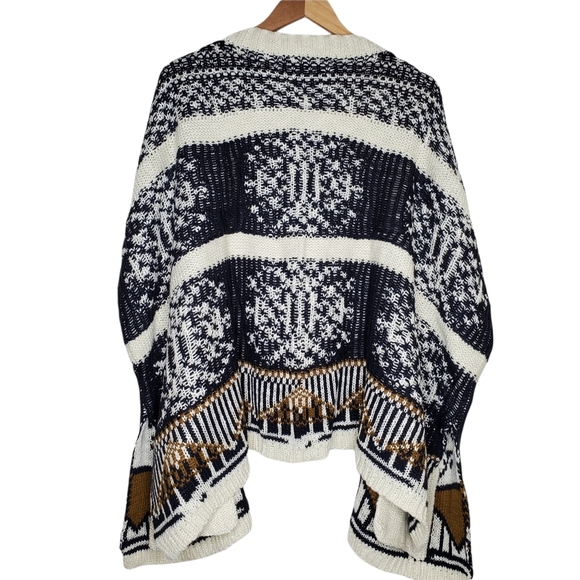 Michael Stars Fair Isle Ruana Cardigan OS  NWT - Picture 3 of 11